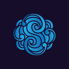 S letter luxury flourishes ornament logo
