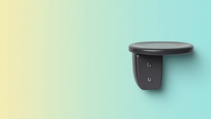Wrist Rest. Simple Bathroom Comfort. Isolated background, copyspace.. Worn wrist rest leans against bathroom wall with black knob, exuding simple comfort solace.