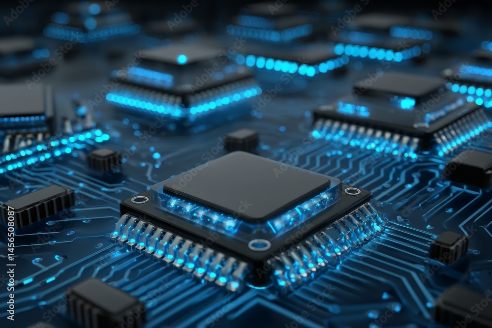 Poster a futuristic background concept of information technology and big data is illustrated by a close-up 