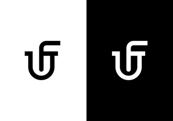 UF, FU monogram logo icon
