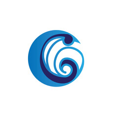 G letter with wave logo template