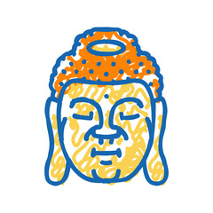 practice spiritual yoga relax icon doodle illustration
