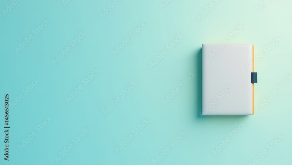 Poster zeroshot learning. learning from scratch. isolated background, copyspace.. blank white notebook lies