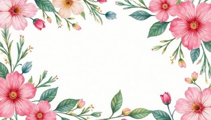 Fototapeta premium Delicate watercolor floral pattern, perfect for spring invitations , nature, printable, seamless
