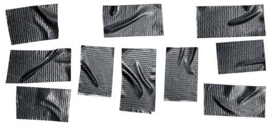 Black Duct Tape Strips Set Illustration for Repair, Craft, and Design Use