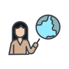 Teacher Globe Vector Icon