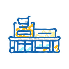supermarket store icon doodle illustration