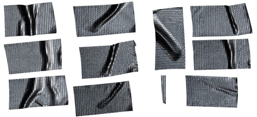 Black Duct Tape Strips Set Illustration for Repair, Craft, and Design Use