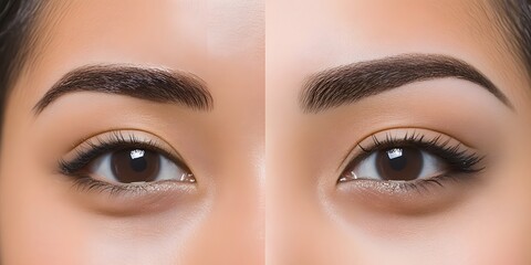 Before After Eyebrow Microblading Cosmetic Enhancement