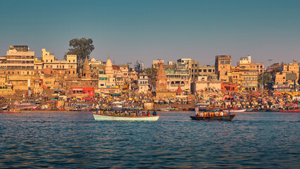 Dashashwamedh Ghat at Ganges river  in Varanasi city, India