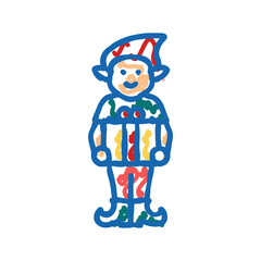 elf christmas xmas icon doodle illustration