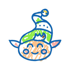 head elf christmas xmas icon doodle illustration