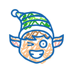 head elf funny icon doodle illustration