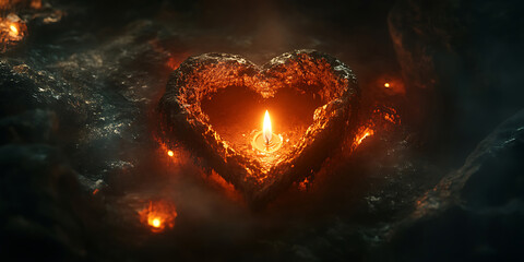 Fiery Heart Nebula Cosmic Love and Burning Passion