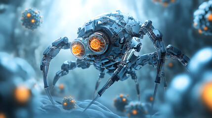 Mutation effect as nanorobot rewrites virus with synthetic strands 