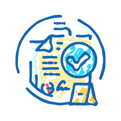 corroborating evidence crime icon doodle illustration