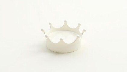 Isolated milk splash, crown shape, creamy white , pure, natural