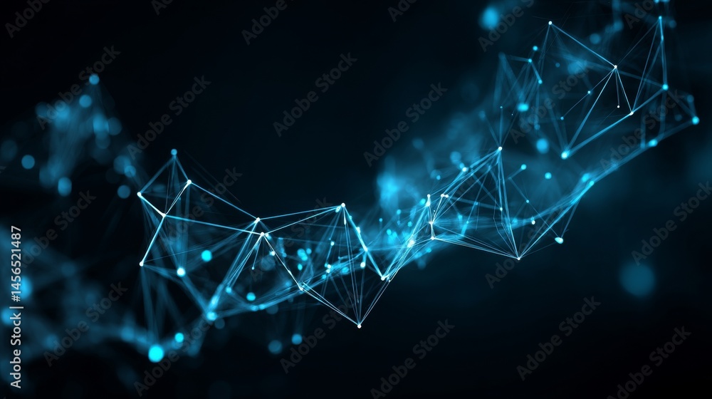 Poster the concept of abstract technology is set against a background of big data, with a focus on the moti