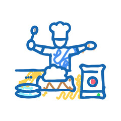 Fototapeta premium cooking kid leisure icon doodle illustration