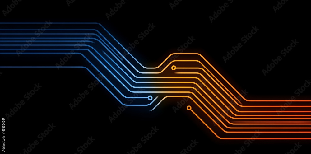 Aufkleber an abstract digital technology image, generated using ai, is available as stock