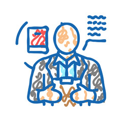 teacher scientist worker icon doodle illustration