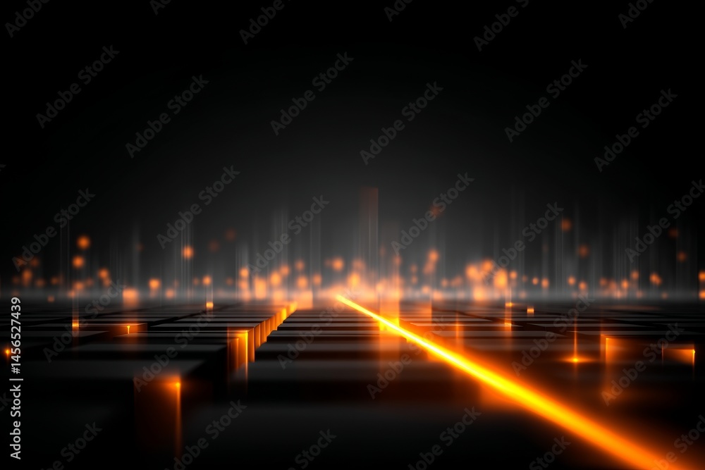 Poster a futuristic and abstract background featuring light line designs is available as a stock option