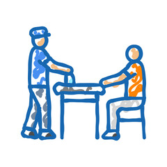 police interrogation crime icon doodle illustration