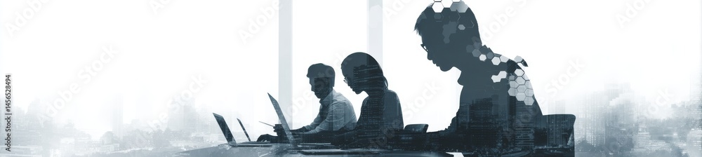 Poster the background of digital technology encompasses cloud computing, business intelligence, global netw