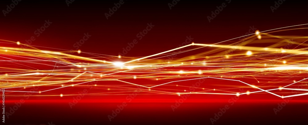Aufkleber a backdrop of abstract red technology featuring illuminated streaks and various digital components