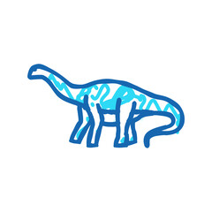 brontosaurus dinosaur animal icon doodle illustration