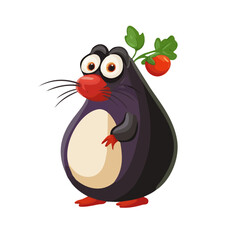 My Simple flat 2D illustration of a Blind mouse isolated on a transparent background, EPS Format, vector, flat design, animation design, simple flat 2D