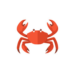 My Simple flat 2D illustration of a crab isolated on a transparent background, EPS Format, vector, flat design, animation design, simple flat 2D