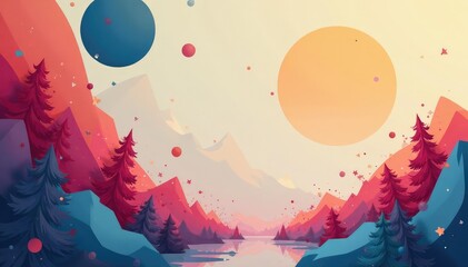 Geometric shapes, muted tones, modern aesthetic, minimal, modern design