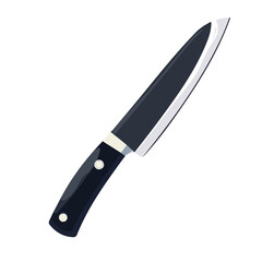 A Simple flat 2D icon knife isolated on a transparent background, vector, flat design, animation design, simple flat 2D icon, minimalist design