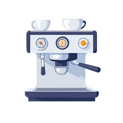 A Simple flat 2D icon espresso machine isolated on a transparent background, vector, flat design, animation design, simple flat 2D icon, minimalist design
