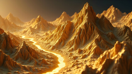 Gold Price Action Forming Mountain Range with Support/Resistance Levels as Plateaus and Peaks