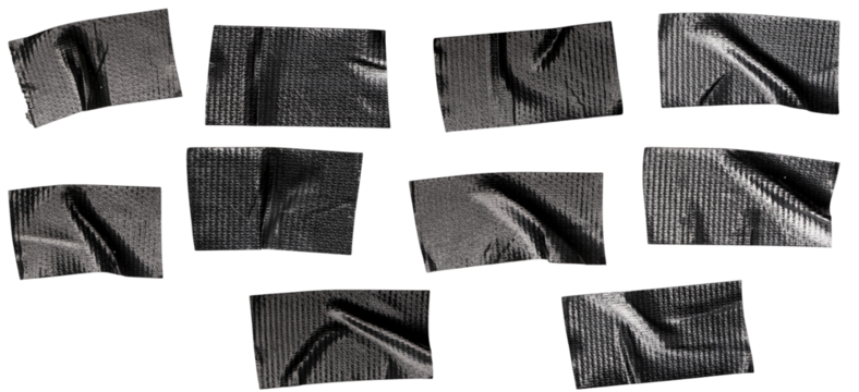 Black Duct Tape Pieces Set Illustration for Design, Repair, and Craft Projects