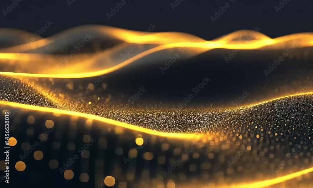 Poster abstract textured surface with gold and dark tones digital render modern design element