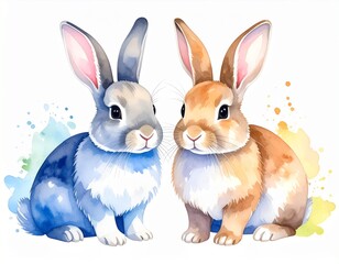 Fototapeta premium うさぎ 水彩