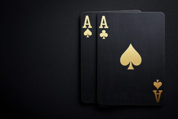 Elegant Black Playing Cards with Golden Ace of Spades Design