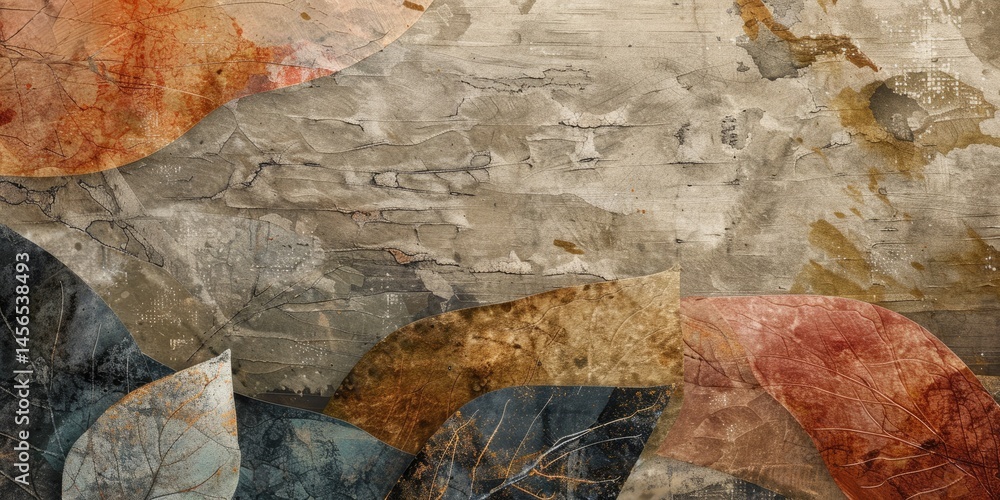Poster abstract rustic color and shape on surface express nature style texture. seamless pattern rough vivi