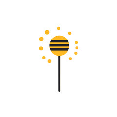 My Simple flat 2D icon of a honey drizzle stick isolated on a transparent background, vector, flat design, animation design, simple flat 2D icon, minimalist design