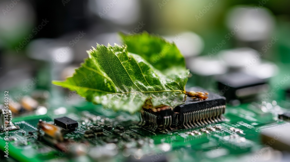 Aufkleber merging nature and technology through environmentally responsible computing, it ethics, and green te