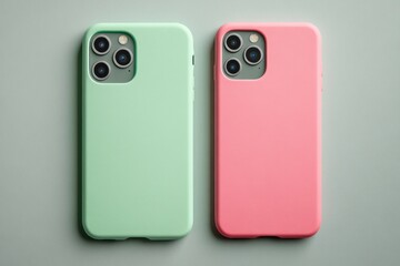 phone cases mockup on white background