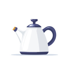 A Simple flat 2D icon kettle isolated on a transparent background, vector, flat design, animation design, simple flat 2D icon, minimalist design, clipart, illustration