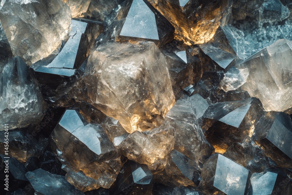 Poster close-up view of clustered crystalline structures.