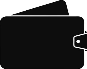 wallet black silhouette on white background 