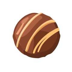 My Simple flat 2D illustration milk chocolate truffle isolated on a transparent background, vector, flat design, animation design, simple flat 2D icon, clipart