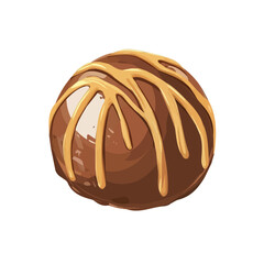 My Simple flat 2D illustration milk chocolate truffle isolated on a transparent background, vector, flat design, animation design, simple flat 2D icon, clipart