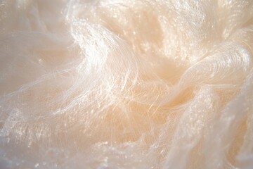 Obraz premium Close-up view of delicate, flowing, light beige fabric.